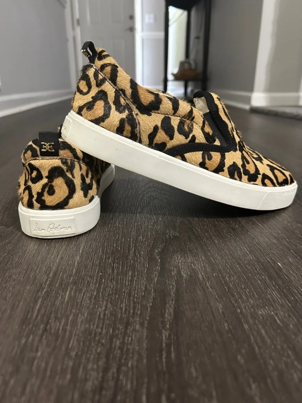 Sam Edelman Leopard-Print Slip-On Sneakers - Black & Tan